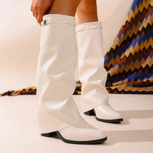 Load image into Gallery viewer, Women's Pointed Toe Block Heel Boots | Stable High Heel | PU Leather Ankle Boots