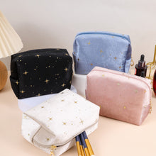 Load image into Gallery viewer, Velvet Cosmetic Bag - Portable Makeup Storage Organizer with Zipper