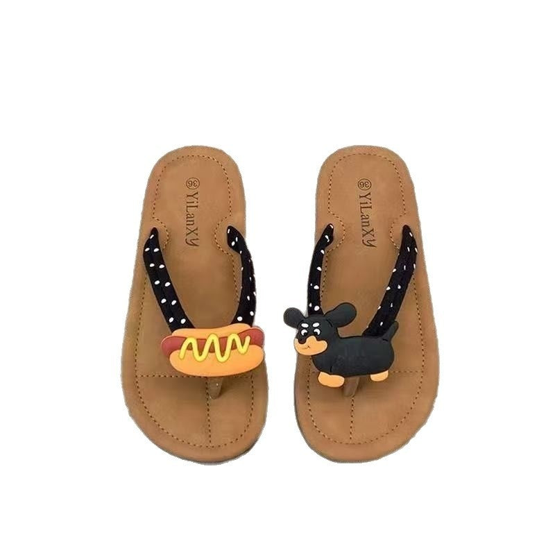Women's Herringbone Non-Slip Beach Flip-Flops - Soft Sole Summer Slippers