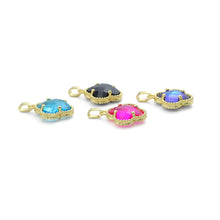 Load image into Gallery viewer, Colorful Cyrstal Gold Flower Charm Pendant,Sku#FH245
