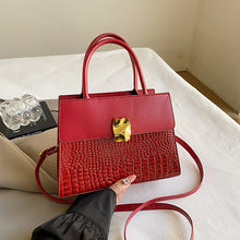 Load image into Gallery viewer, Retro Crossbody Tote Bag for Women - PU Leather Patchwork Handbag with Adjustable Strap