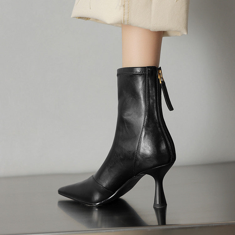 Cowhide Stiletto Ankle Boots