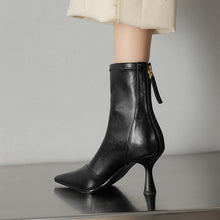 Load image into Gallery viewer, Cowhide Stiletto Ankle Boots