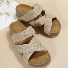 Load image into Gallery viewer, Women's Woven Platform Sandals | Flat Open-Toe PU Summer Beach Shoes