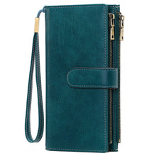 Load image into Gallery viewer, Women's Vintage Tri-Fold Wallet with RFID Protection - Oil Wax Leather Long Purse
