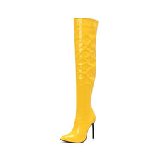 Load image into Gallery viewer, Women's Pointed-Toe Metal Stiletto Over-the-Knee Boots - Elegant Versatile Long Style