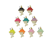Load image into Gallery viewer, Colorful CZ Enamel Lady Head Pendant, Sku#F1469C
