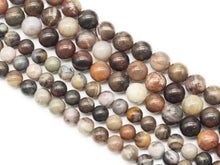 Load image into Gallery viewer, Natural Brown Petrified Wood Round Smooth Beads, Sku#U1314