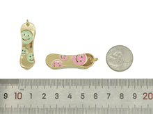Load image into Gallery viewer, Enamel Smiley Face on Skateboard Pendant, Sku#F1466