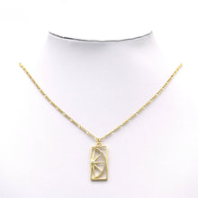 Load image into Gallery viewer, Gold CZ Half Lemon Slice On Rectangle Charm, Sku#LK692