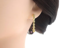 Load image into Gallery viewer, CZ Multi Colorful Stars Hoop Earrings, O62