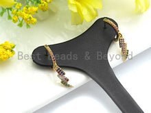 Load image into Gallery viewer, Rainbow CZ Latch Back Lightning Earring Wires, Sku#J145