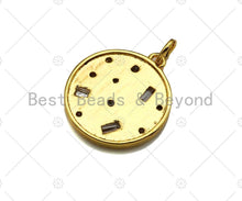 Load image into Gallery viewer, Baguette CZ Micro Pave Round Coin Shape Pendant/Charm, Sku#L450