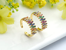 Load image into Gallery viewer, Colorful CZ Open Ring, Sku#X18