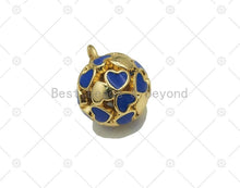 Load image into Gallery viewer, Enamel Colorful Heart Round Ball Charm, Sku#LD186