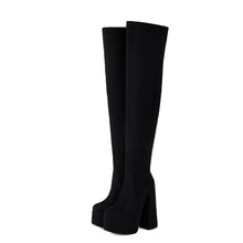 Load image into Gallery viewer, Women's Over-the-Knee Chunky Heel Platform Boots | Waterproof PU Leather Side Zipper Winter Boots