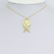 Load image into Gallery viewer, CZ Gold Huggie Angel Wings Charm Pendant, Sku#LK1192