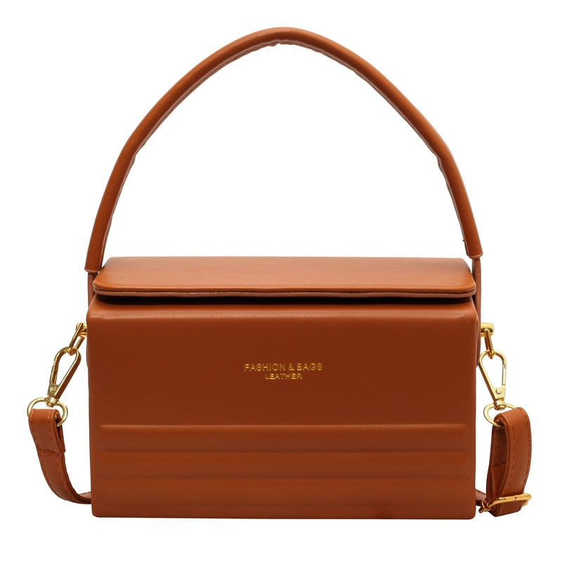 Women's Box Crossbody Bag - Urban Minimalist PU Leather Shoulder Bag with Adjustable Strap
