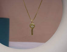 Load image into Gallery viewer, CZ North Star On Key Shape Charm, Sku#LK615