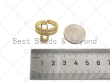Load image into Gallery viewer, CZ Fancy Safety Pin Open Ring, Sku#LD51