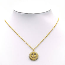 Load image into Gallery viewer, CZ Smiley Face with CZ around Charm, Sku#L674