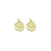 Load image into Gallery viewer, CZ Evil Eye Gold Coin Charm, Sku#LK927