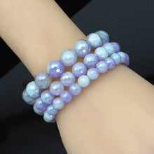 Load image into Gallery viewer, Mystic Blue Banded Agate Stretchy Bracelet, 8mm/10mm/12mm, SKU#EF402