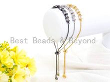 Load image into Gallery viewer, Adjustable Bracelet,Clear CZ Bezel /Tube bracelet, SKU#P23