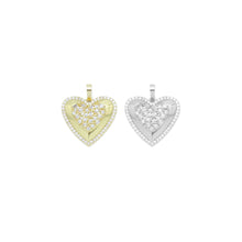 Load image into Gallery viewer, CZ Silver Gold double Heart Shape Charm Pendant, Sku#A301
