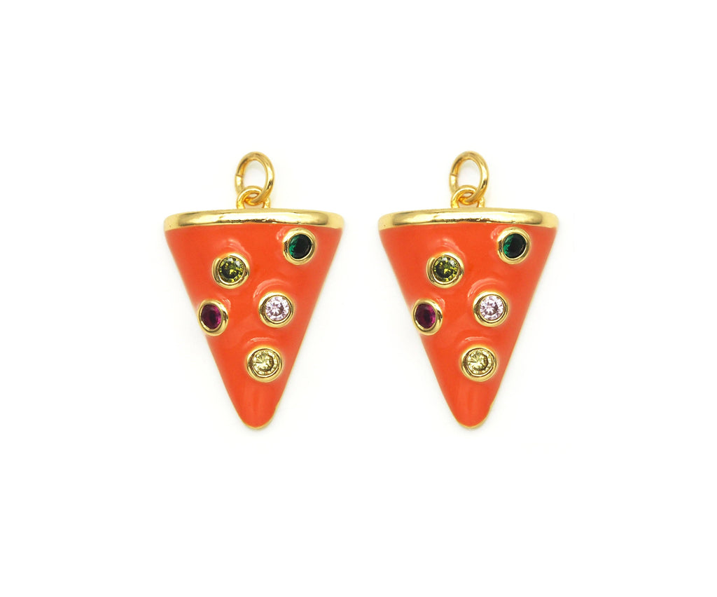 CZ Enamel Tirangle Charm, Sku#LK588