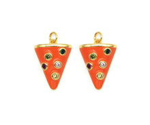 Load image into Gallery viewer, CZ Enamel Tirangle Charm, Sku#LK588