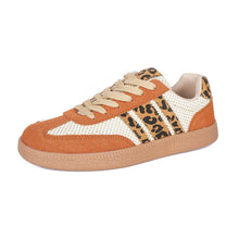 Load image into Gallery viewer, Retro Color-block Lace-up Flat Sneakers – Women's Round Toe PU Mesh Shoes