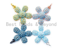 Load image into Gallery viewer, 16mm CZ Turquoise Micro Pave Daisy Flower Pendant,sku#L83