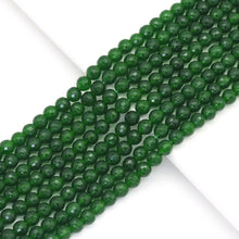 Load image into Gallery viewer, Green Jade Round Faceted Beads, 6mm, Sku#U1709