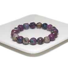 Load image into Gallery viewer, Genuine Red Corundum Round Faceted Stretchy Bracelet, 8mm/10mm, Sku# EF302