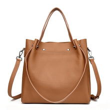 Load image into Gallery viewer, Women's Genuine Leather Bucket Tote Bag – Large Capacity | Black, Gray, Caramel