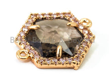 Load image into Gallery viewer, Hexagon Bezel Connector with Faceted Glass,sku#A80