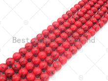 Load image into Gallery viewer, Natural Red Howlite Round Smooth Beads, sku#U1165
