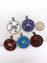 Load image into Gallery viewer, Enamel Elephant Star Pendant, Enamel Oil drop Star Elephant Pendant, 34mm, sku#F613ES
