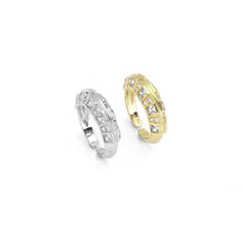 Load image into Gallery viewer, Gold Silver Clear CZ Dome Adjustable Ring, Sku#B369