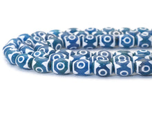 Load image into Gallery viewer, Natural Blue Evil Eye Tibetan Agate, 12x16mm Barrel Beads, Sku#U1478