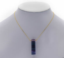 Load image into Gallery viewer, Gold Colorful Fluorite Cylinder Charm, Sku#LY02