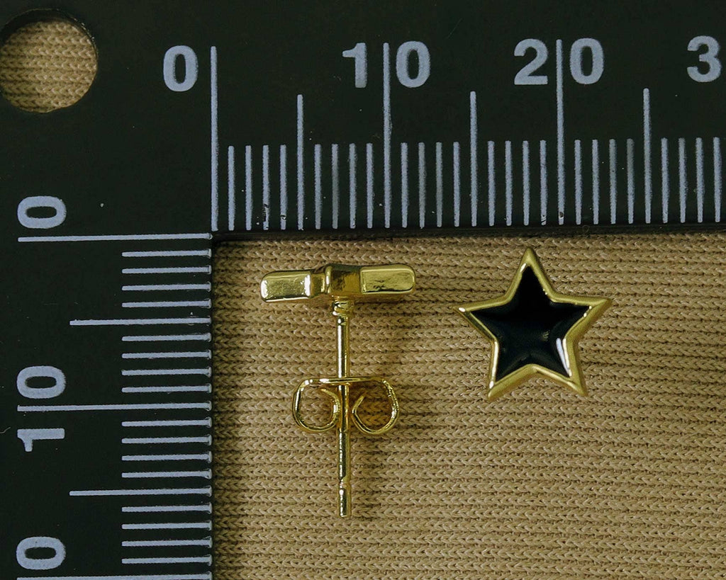 Enamel Star Stud Earrings, Sku#O100C