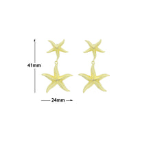 Load image into Gallery viewer, Gold Silver StarFish Earrings, Sku#A472