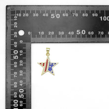 Load image into Gallery viewer, American Flag Five Point Star Charm Pendant, Sku#LK977