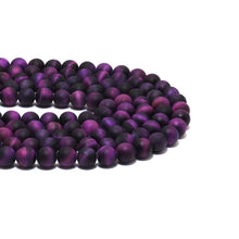 Load image into Gallery viewer, High Quality Purple Tiger Eye Matt Round Smooth Beads, 8mm/10mm/12mm, Sku#UA303