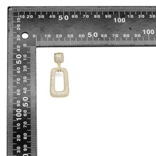 Load image into Gallery viewer, Fully CZ Pave Gold Rectangle Dangle Earrings, Sku#LD521