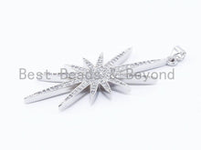 Load image into Gallery viewer, CZ Micro Pave Long North Star Pendant, Cubic Zirconia Pendant, 21x57mm, sku#F94