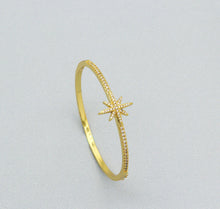 Load image into Gallery viewer, CZ North Star Bangle Bracelet, Sku#X317