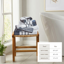 Load image into Gallery viewer, Decorative Cotton Stripe Bath Towel Set - Noelle Collection